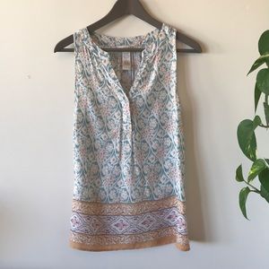 Sleeveless Pastel Paisley Blouse